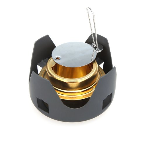 Lixada Mini Alcohol Stove Stainless Steel Burner Stove Copper Alloy Solo Spirit Stove for Outdoor Backpacking, Camping,Hiking