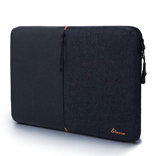 SIMTOP 360° Protection Laptop Sleeve 14 inch Case Bag compatible with 14" Lenovo ThinkPad Dell HP ChromeBook, 15" New MacBook Pro USB-C Touch Bar A1990 A1707 (Black)