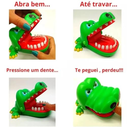 Jogo Dentista Crocodilo Morde Dedo Brinquedo Infantil Interativo para Crianças 3+ Anos