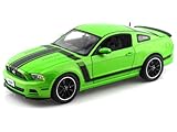 2013 Ford Mustang Boss 302 Green 1/18 by Shelby Collectibles SC453