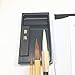 Japanese calligraphy set 9 parts, Shodo calligraphy pen (three brushes) and paper, inkstone and ink stick, non slip underlay, Paperweight, with clear case (Black edge/Clear case)