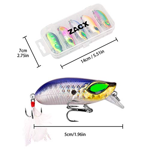 ZACX Angelköder Super Cast 3D Spinnerbaits Cranbaits Jerkbaits Popper Baits Hard Bait Minnow Köder für Barsch Forelle… – Bild 7