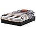 South Shore Vito Mates Bed with 2 Drawers Pure Black, Contemporary