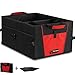 Tetrasek Trunk Organizer for Car, Truck, SUV or Minivan - Premium, Sturdy, Multipurpose and Foldable - Ideal Cargo Storage for a Tidy Trunk (Red)