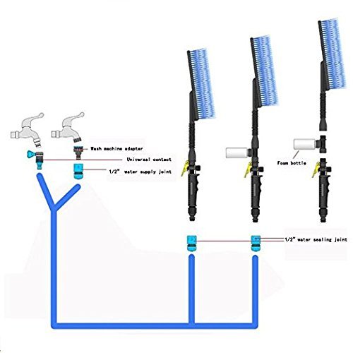 AUTO PDR Car Wash Cleaning Brush With Long Handle Switch Water Flow Foam Gun - Thumbnail 5