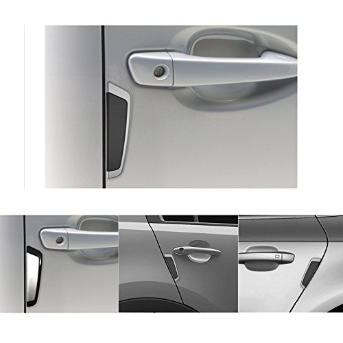 STATUS 4Pcs Soft Door Edge Guards Bumper Protector Trim Guard Sticker Molding for Motors Auto Vehicle (Silver)