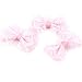 Bow Appliques, 100pcs Mini Bow Tie Shaped Lace Flowers Wedding Ornament Appliques Embellishment Craft Artificial Decoration (Pink)