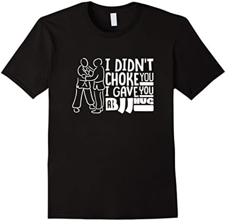 Men's BJJ Brazilian Jiu Jitsu TShirt Funny Choke Hug Joke Design Large Black