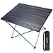 G4Free Portable Camping Table Aluminum Folding Table Compact Roll Up Tables with Carrying Bag for Outdoor Camping Hiking Picnic(Black Large)