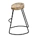 The Urban Port Antique Colonial Attractive Wooden Barstool with Iron Legs (Short)
