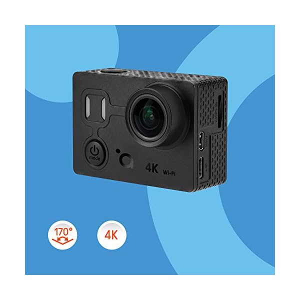 ACME VR302 Action Cam 4k 60fps Unterwasser Kamera Wasserdicht HD WLAN Breitwinkelobjektiv 170⁰ Schwarz – Bild 3