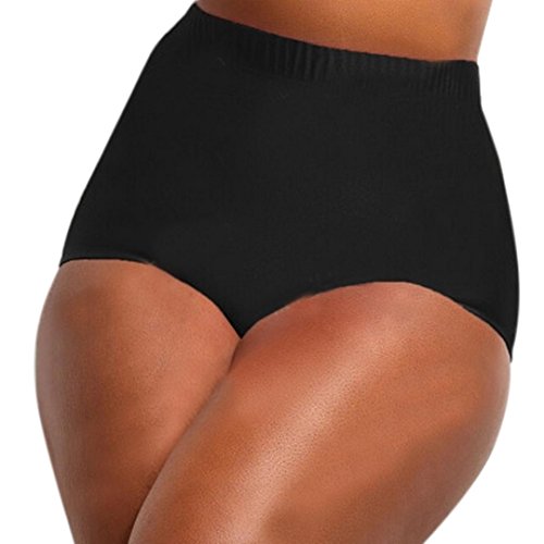 Meyerlbama Women High Waisted Bikini Solid Tankini Bottoms Swim Briefs Swimming Pants Ladies Bathing (XL, Black)