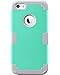 iPhone SE Case, iPhone 5S Case, iPhone 5 Case, BENTOBEN 3 in 1 Heavy Duty Rugged Hybrid Hard PC Soft Silicone Bumper Shockproof Anti-Scratch Case Cover for iPhone 5 5S SE, M409-Mint Green+Grey