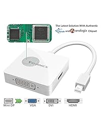 Mini DisplayPort (Thunderbolt) FOINNEX a conversor adaptador de HDMI VGA DVI para Apple Mac, MacBook, MacBook Pro, Surface Pro 3 Pro 4, Surface book, Mac Mini, iMac y ThinkPad X1 con mini puerto DP