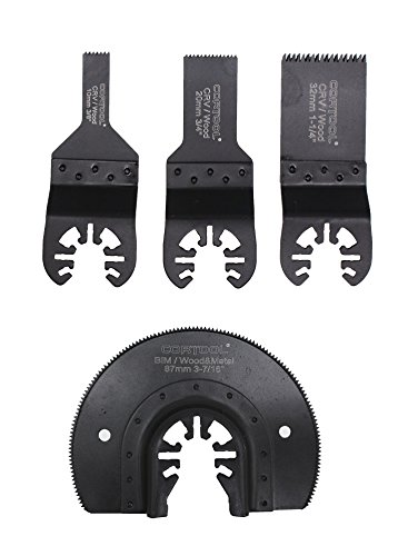4 Pcs Precision Oscillating Multitool Blades Set Quick Release Oscillating Multifunction Saw Blade Fit Universal Porter Cable Bosch Black & Decker Dewalt Multimaster Vibration Saw Blade TF59100024 - Thumbnail 4