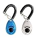 LaZimnInc Dog Training Clicker with Wrist Strap - Pet Training Clicker, Big Button Clicker Set, 2-Pack(Blue + White)