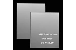 DIYDIYSHOP 1mm Thick Titanium Plate Sheet - 6" x 4" x 0.04" Titanium Sheet Plate,Titanium Metal Sheet for Aerospace Industrial UAV Remote Control Car DIY 2 PCS