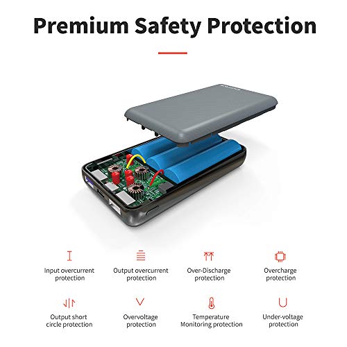 Excitrus 45W Power Bank Air - Ultra Small USB C Portable Charger Fast Charges MacBook Laptop & Surface with Power Delivery 2.0 - Battery Pack Fast Charges Phones Tablet Nintendo Switch with Q.C. 3.0