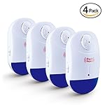 Pest Control, Electronic Mosquito Repellent 4 Pieces, Plug in Ultrasonic Pest Repeller for Mice, Cockroaches, Bed Bugs, Flies and more by Ansbro