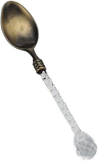 Fasclot Kleiner Kaffeelöffel mit Kristallgriff, für Zucker/Tee/Dessert