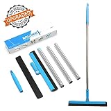 KOLLIEE Floor Squeegee Adjustable Professional Water Squeegee Foam with 50" Handle for Garage Tile Shower Hair Floor Wiper