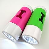 LPET 2Packs LED Flashlight Dog Waste Bag Dispenser Holder with Pet Waste Bag Poop Roll Bags