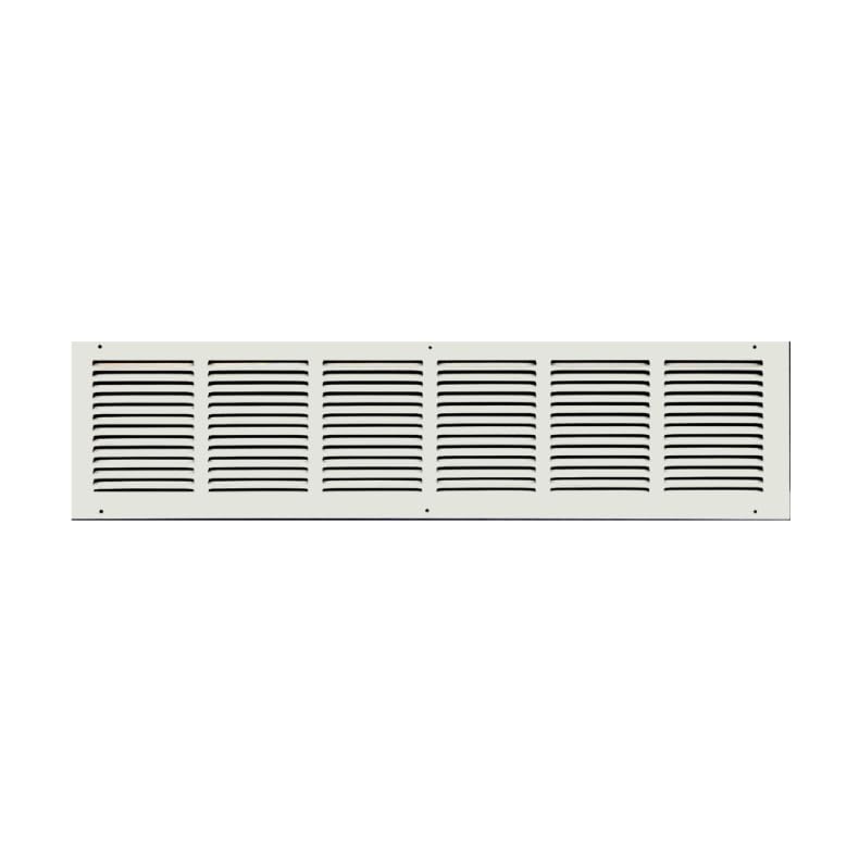 Photo 1 of HVAC Premium 14'' x 4'' [Duct Opening] Flat Stamped Steel Return Air Grille - Sidewall and Ceiling - HVAC Vent Duct Cover - White [Outer Dimensions: 15.75''w X 5.75''h]