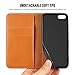 SHIELDON iPhone SE Case, Genuine Leather iPhone SE Wallet Case Slim Flip Cases Cover with Kickstand & Credit Card Slots, Magnetic Closure Compatible with iPhone SE - Tan