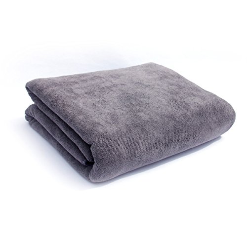 Bath Towels Multi-Purpose Microfiber (32 x 71 Inch) Soft Fast Drying Travel Gym Home Hotel Office Washcloths (Grey)