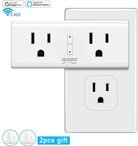 WiFi Smart Plug,Mini Dual Smart Outlets,Alexa enabled device, Compatible with Google Assistantand IFTTT,2 in 1 Smart Sockets with Energy Monitoring and Timing, Can work Individually or in Group