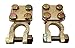Ter-Mex TM10-2X Top Post Battery Terminals Solid Brass Cable Ends 3-Way Heavy Duty 4 Screw (Pack of 2)