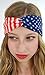 Art Attack American Flag USA America Soft Cotton Sports Running Vintage Red White Blue Workout Headband