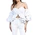 AOMEI Off Shoulder Sexy Ruffles Peplum Tops for Women Blouse Shirts Crop Top