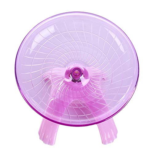 1 Pack Exercise Wheel Jogging Running Hamster Flying Saucer for Syrian Hamsters Rat Gerbils Mice Chinchilla Guinea Pig Squirrel and Other Small Animal (Pink)