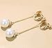 CNCbetter Women Fashion Charms Simulated-Pearl Charms Ball Dangle Long Screw Back Clip On Earring