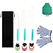 Pocomoco Kids Kitchen Knife Set Children Safe Cooking Plastic Knives Set with Kids Apron, Cut-resistant Gloves (Ages 6-12), Vegetables Cutters Perfect for Fruit, Bread, Cake, Lettuce, Salad (Blue)