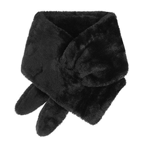 Womens Winter Thick Plush Fleece Scarf Neckerchief Ladies Girls Warm Faux Rabbit Fur Scarves Wrap Shawl Fashion Cute Neck Warmer Stole Cape Collar Scarves,Xmas New Year Gift