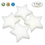Scum Star Oil Absorbing Sponge. Perfect for Collecting Oil, Scum, Slime, Grime, Lotion, Pollen & Bugs from Swimming Pool and SPA Tub. IdentikitGift New Design! (Pack of 4)