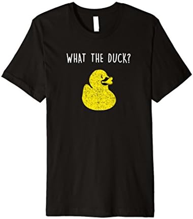 Men's What The Duck T-shirt Funny Yellow Rubber Ducky Toy Tee XL Black