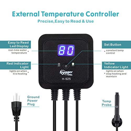 hygger 500 Watt Aquarium Heater with LED Digital Temperature Controller