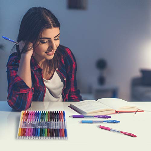 Gel Pens Set 20 Colors Medium Point Colored Pens Retractable Gel Ink Pens with Comfort Grip,Smooth Writing for Journal Notebook Planner in School Office Home by Smart Color Art