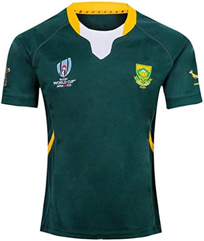YKJL South Africa Rugby Jerseys Adult Training Quick-Dry Uniforms Fans Supporters Alternate Jersey Running Fitness Tee Tops for World Cup
