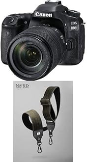 Canon EOS 80D Digital SLR Kit with EF-S 18-135mm f/3.5-5.6 Image Stabilization USM Lens (Black) with Universal Camera Strap with Quick Release System