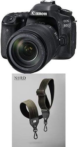 Canon EOS 80D Digital SLR Kit with EF-S 18-135mm f/3.5-5.6 Image Stabilization USM Lens (Black) with Universal Camera Strap with Quick Release System