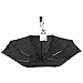 HQdeal Automatic Compact Travel Umbrella with Reverse and Safe Lock Design, Teflon 210T Auto Open Close Folding Strong Windproof Umbrella Black