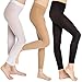 Aaronano Big Girls' Footless Ballet Tights 3-Pair-Pack Size XXL(10-12), Black White Nude