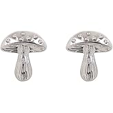 Spirit by Silver Forest Silver Tone Mushroom Stud Earrings