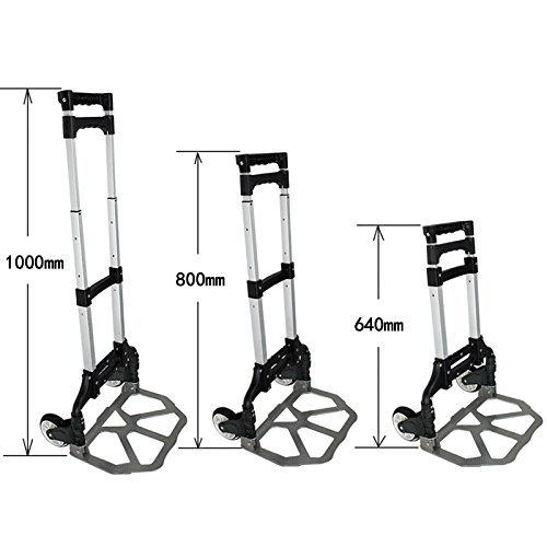 image for ZENY Compact Rolling Luggage Cart 170 lbs Aluminium Folding Dolly Push