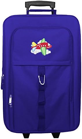 Kids Travel Zone Big Boys' Carry On With Airplane Image In Royal Blue