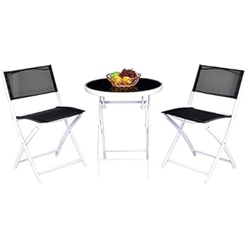 outdoor giantex folding backyard furniture garden 3pcs bistro patio chairs table